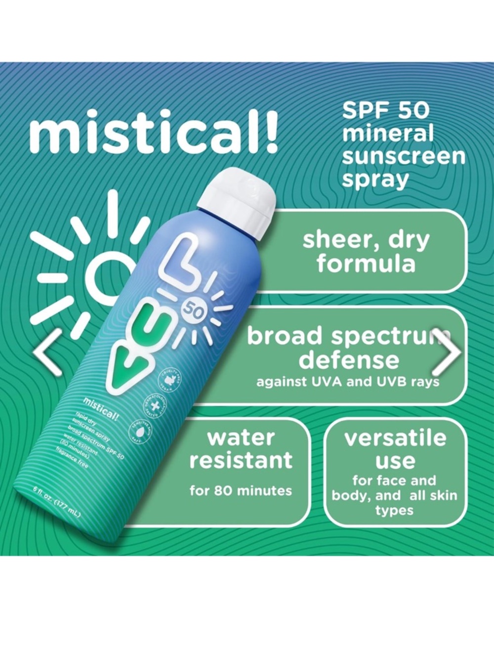 LUV Mistical SPF 50 Broad Spectrum Sunscreen Spray - 6fl oz - Picture 3 of 5